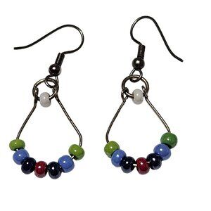 Boho Handmade Beaded Dangle Earrings Multicolor Glass Beads Fashion Jewelry
